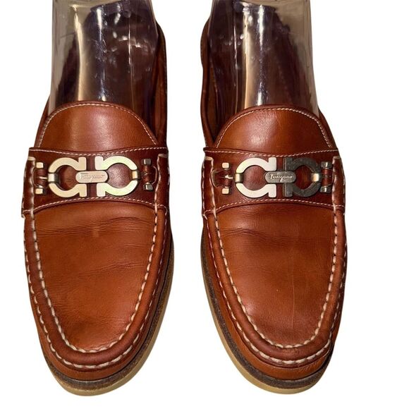 Salvatore Ferragamo Other - Salvatore Ferragamo Men's Brown Leather Loafers Size 8 Narrow Casual